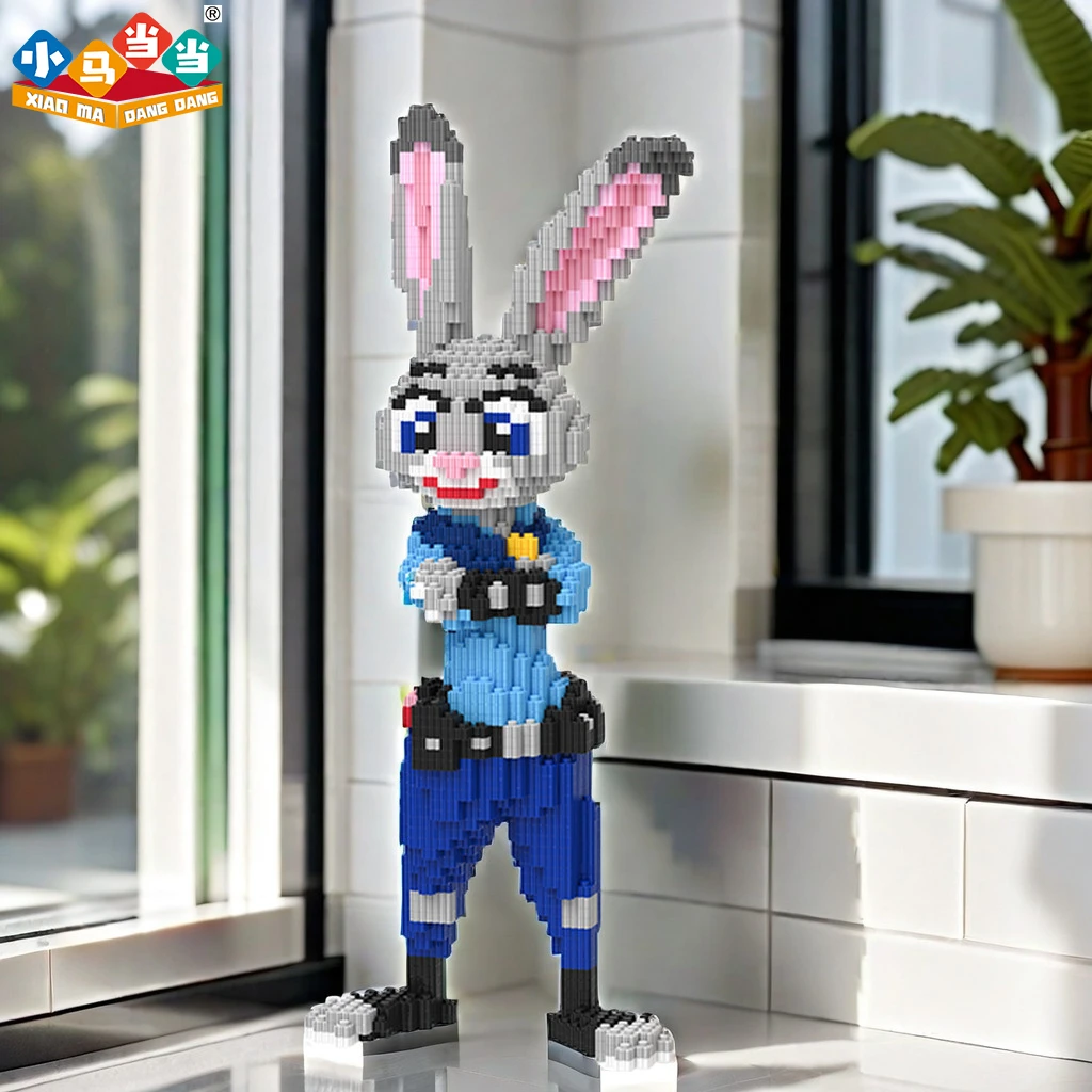 44cm超大警官朱迪兔-0.8标准大颗粒益智积木玩具亲子拼装女孩