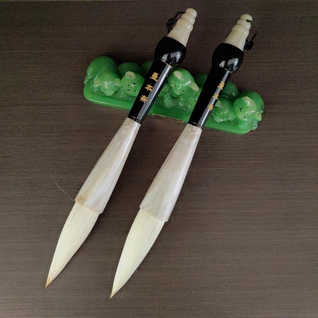 定制狼羊兼毫斗笔（单支），7.3出锋2.2口径，出锋犀利，蓄墨量足