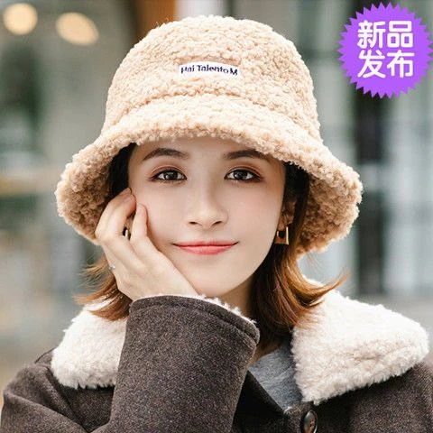 帽子女新款百搭绒渔夫帽网红时尚新款韩版秋冬季保暖温暖居家