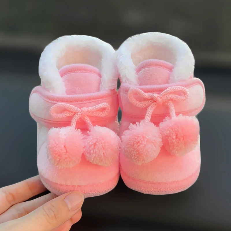 保暖软底0-1岁新生婴儿9秋冬季不掉宝宝加厚加绒绒毛学步袜棉鞋子