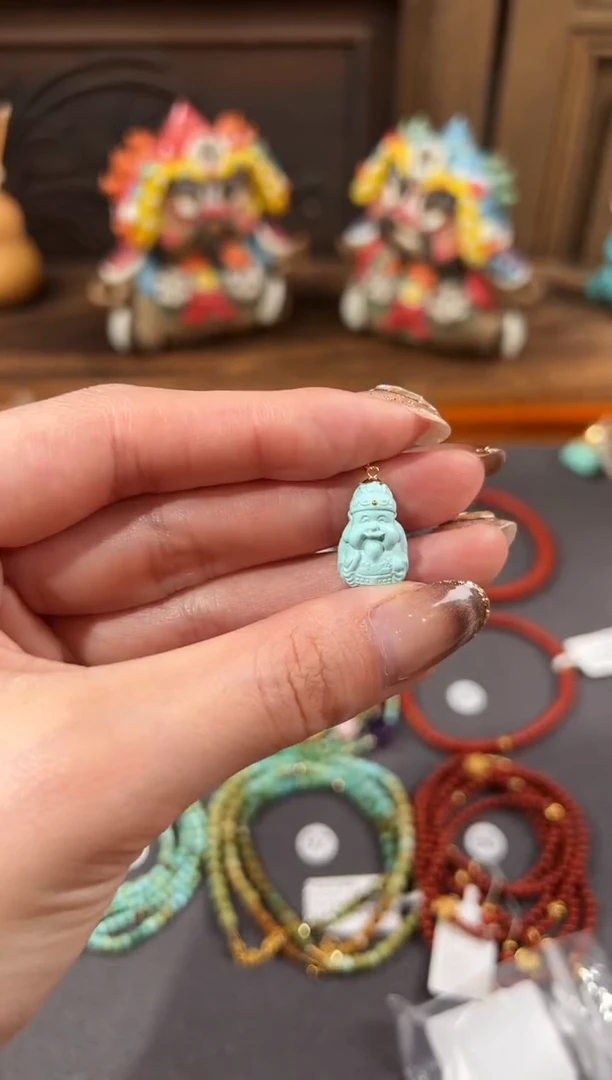 【闪购商品】绿松石提溜18K金镶嵌绿松石提溜