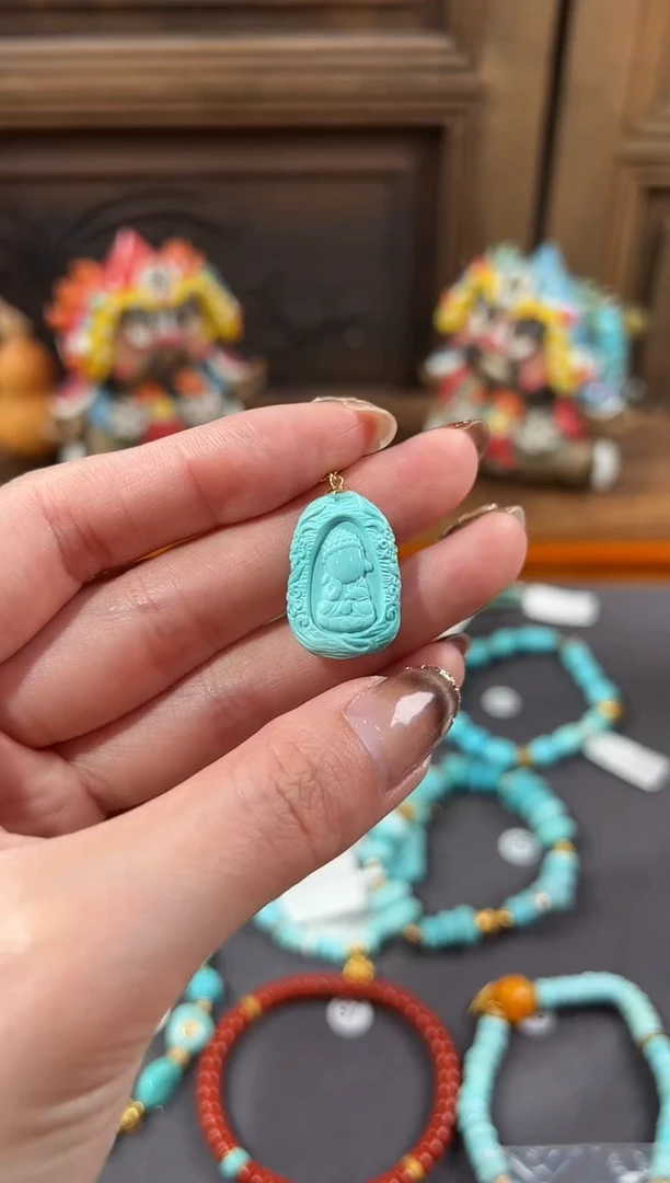 【闪购商品】绿松石提溜18K金镶嵌绿松石提溜