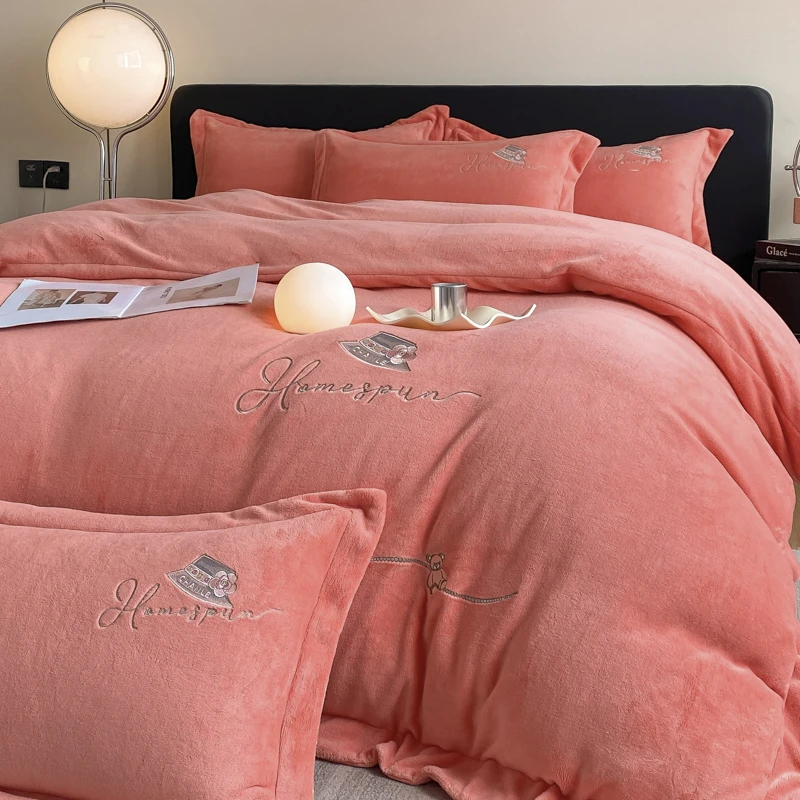 新款秋冬加厚公主日记牛奶绒四件套