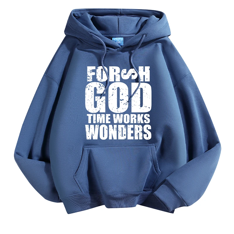 花花公子GOD印花重磅连帽卫衣男秋冬季加绒加厚宽松百搭上衣