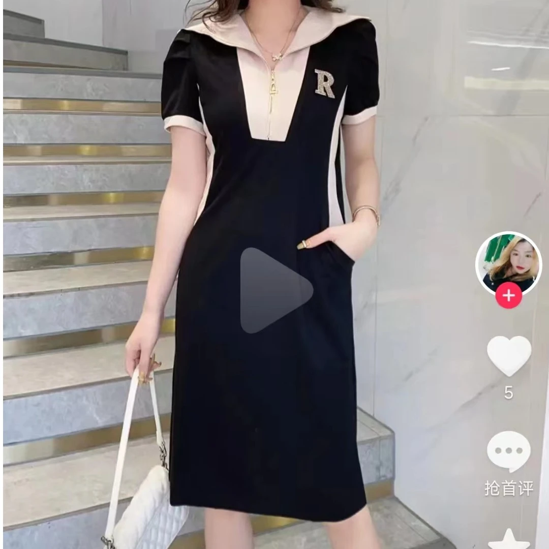 春夏超显瘦连衣裙气质polo裙