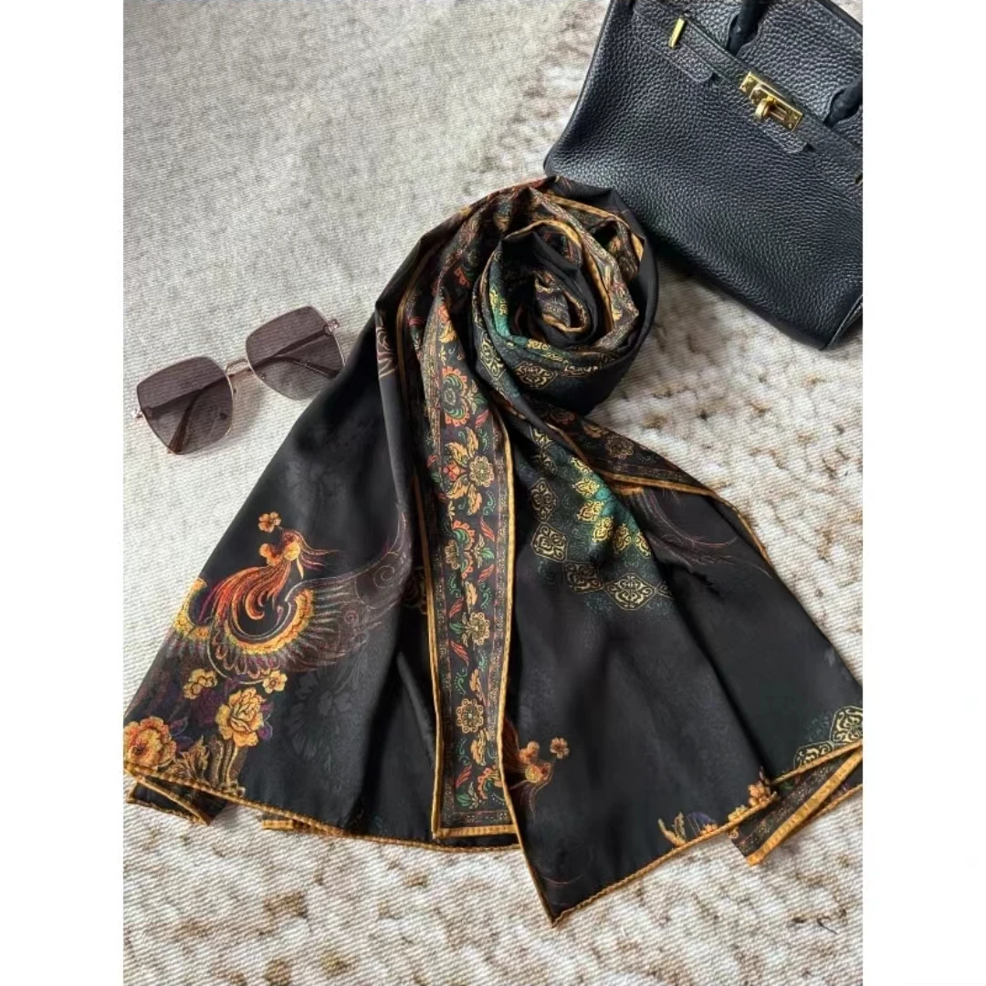 【有凤来仪】 提花 花萝 镂空 香韵纱70*180长中（xys-75 ）