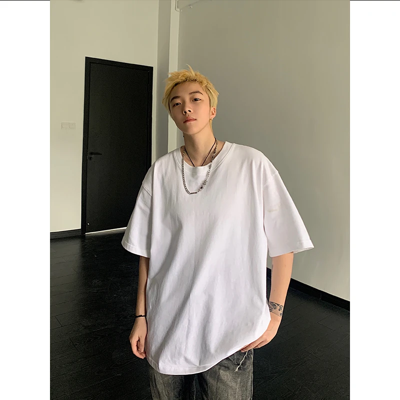 重磅300g潮宽松纯棉短袖男生白色半袖女夏季潮牌休闲打底