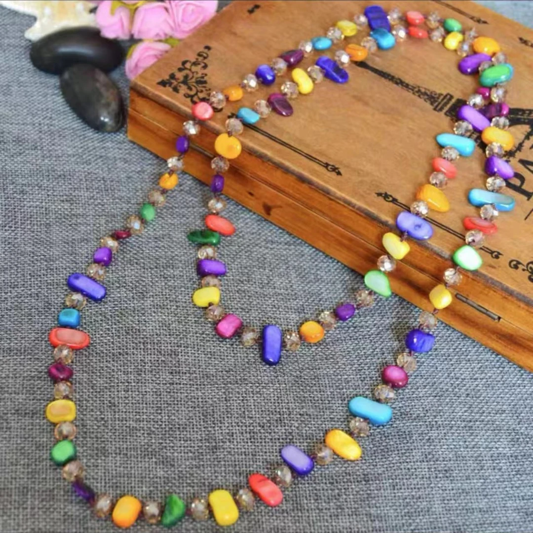 合金项链 【异象专享】0198彩色百搭120cm长款项链贝壳简约复古