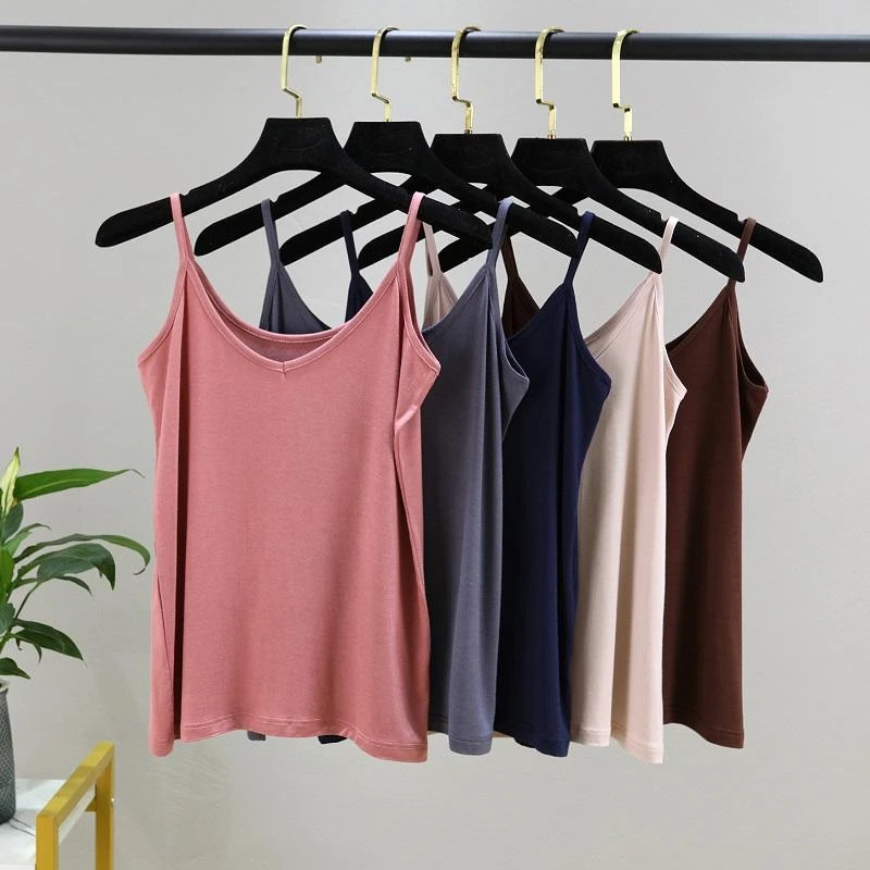 莫代尔小吊带女夏季无袖内穿显瘦打底衫大码内搭薄款上衣纯色背心