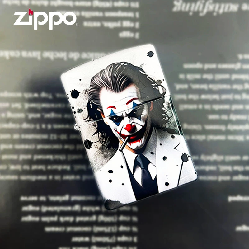 ZIPPO打火机正版205彩印白色小丑男士送礼防风打火机收藏DY9802CY