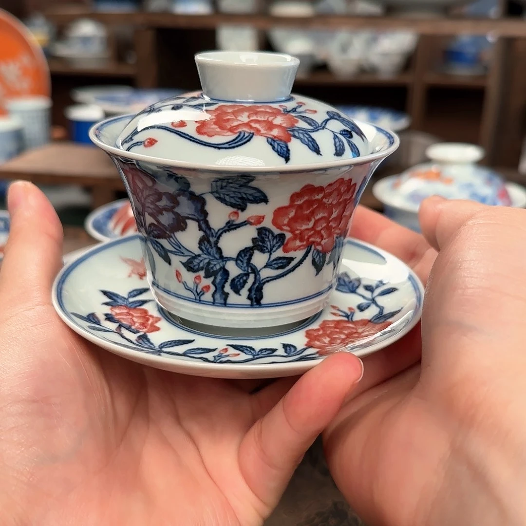 天*纯手工手绘陶瓷茶具