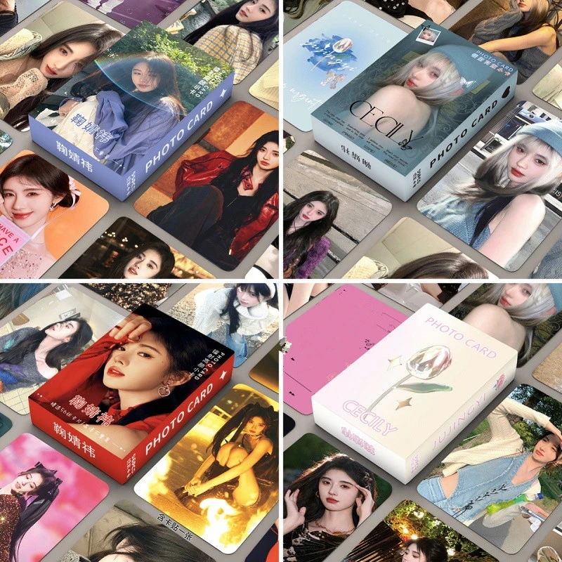 内娱明星跨年晚会鞠婧祎镭射双面3寸小卡周边自印lomo卡随机卡ins