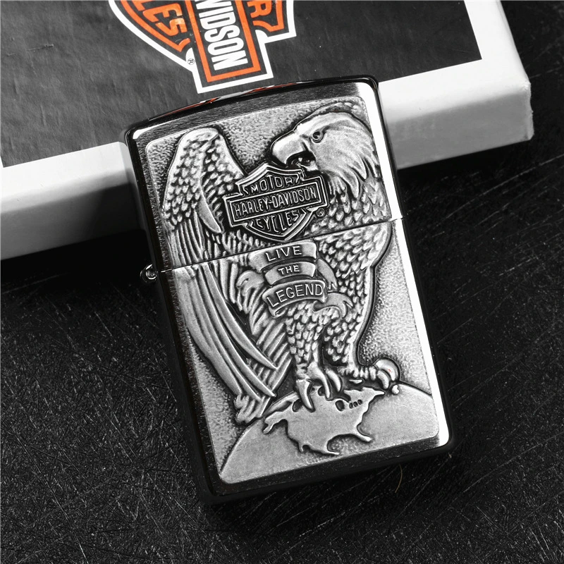 zippo打火机正品美版在册哈雷公路火烫鹰地球鹰原装进口TC9901TZ
