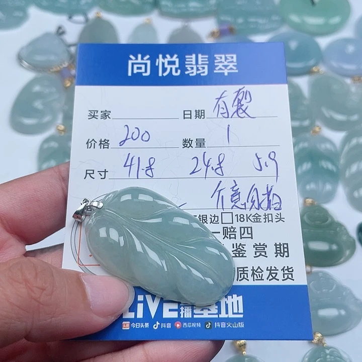 翡翠颈饰银S925镶嵌天然翡翠吊坠