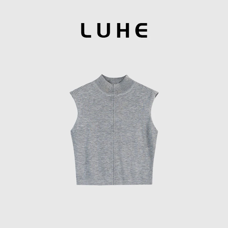 LUHE【裸肤挚爱】自家研版 软糯亲肤无袖遮肩四色针织背心-LH02317