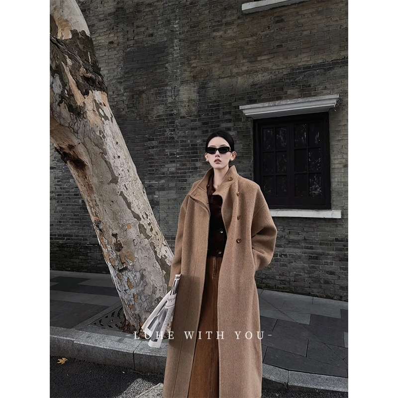 LUHE【印象曼哈顿】hehe私服~静奢美拉德100羊毛双面呢大衣