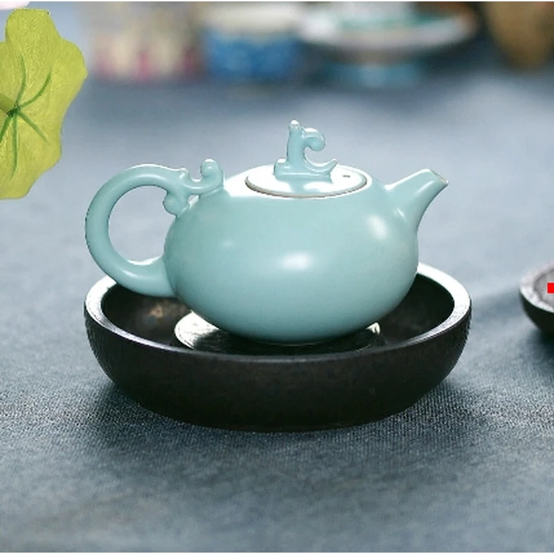 【非遗茶空间】元本道汝窑天青釉海浪壶DC-462 中式瓷器瓷杯