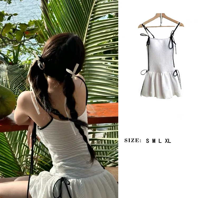 法式气质高级感吊带连体泳衣女款2025新款爆款高端遮肚子显瘦泳装