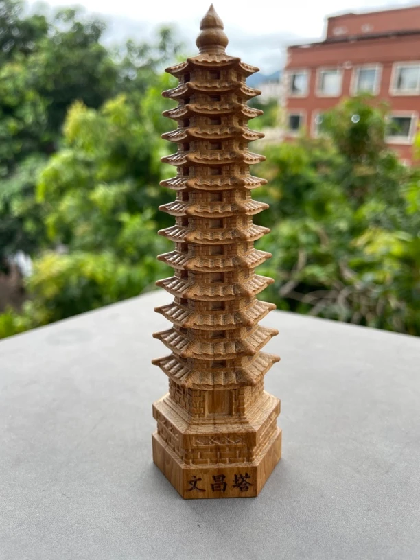 实木文昌塔摆件九层十三层学生考试吉祥物桌面摆件