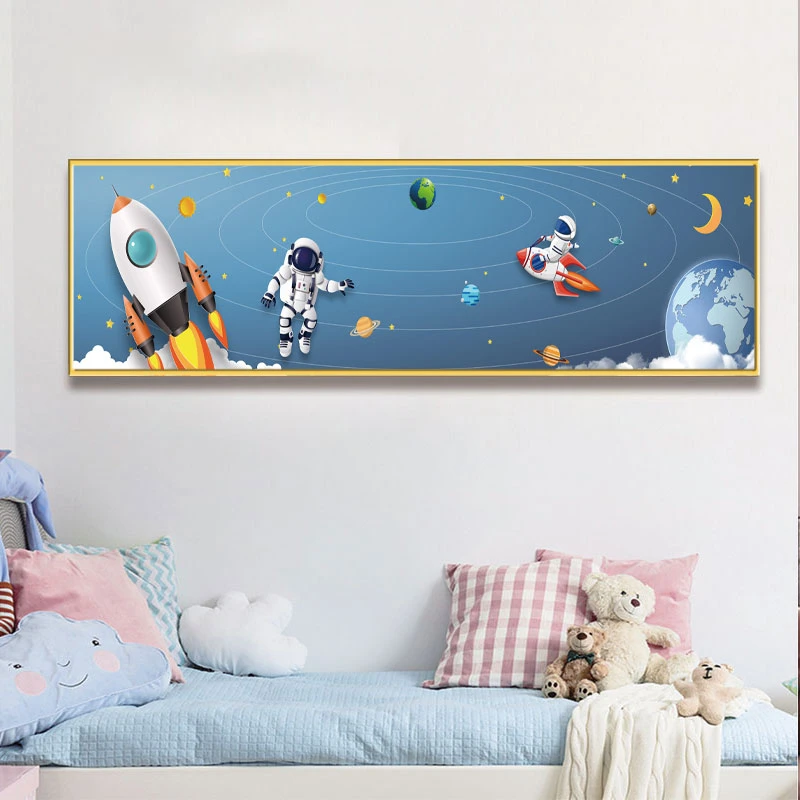 时尚艺术高级感男孩卧室床头墙壁挂画儿童10--15岁男孩卧室装饰画