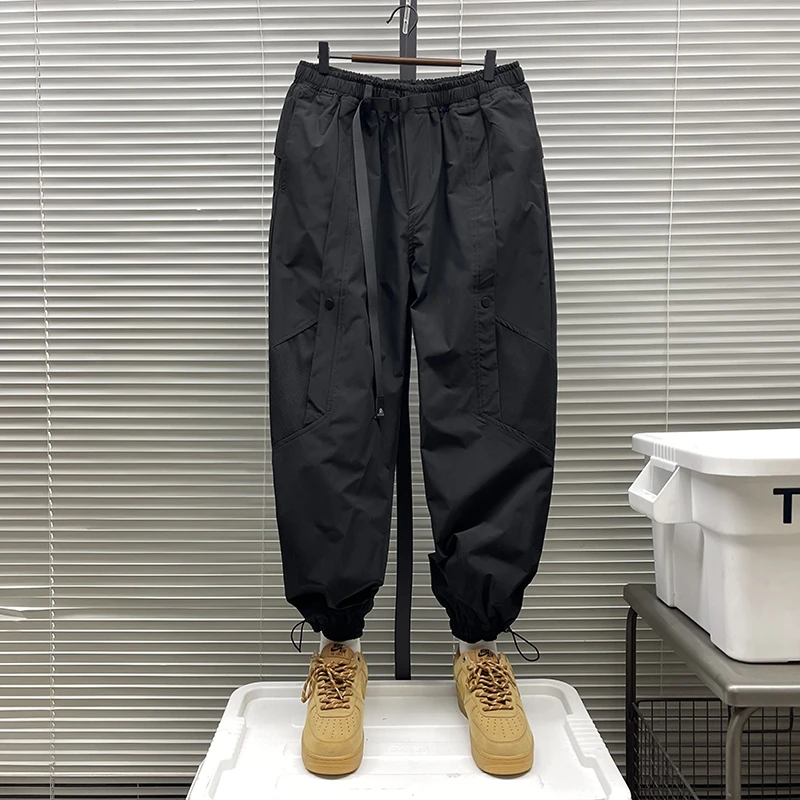 日系复古冲锋工装裤子男机能抽绳立体袋Cityboy高街束脚冲锋裤男