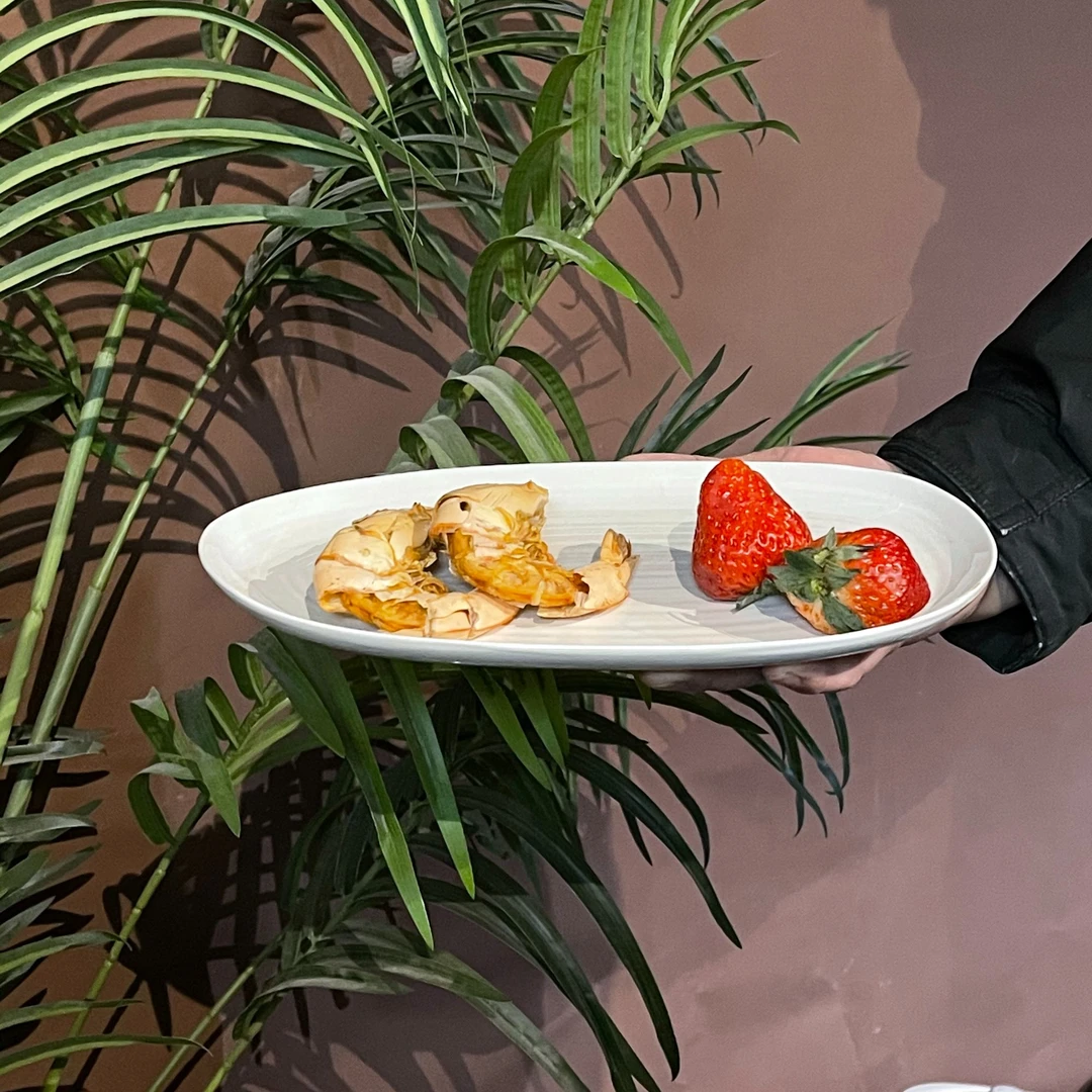 p261 ins风陶瓷长方盘做旧小鱼盘 微瑕 凑满20发货