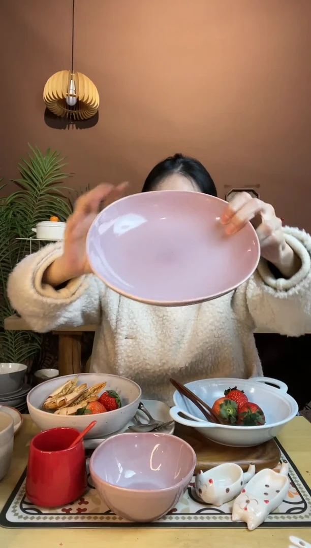 【闪购商品】瓷其他8寸窑变紫色异形深盘微瑕凑满20发货