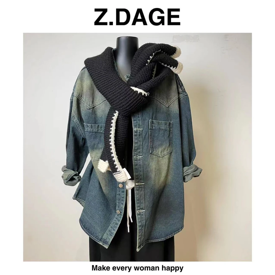 【牛仔风】秋季时尚百搭韩版印花卡通设计牛仔外套-18751-1