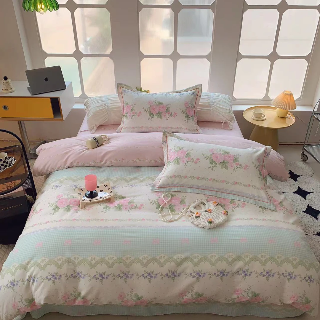 【塞纳花园】100%全棉斜纹印花款四件套