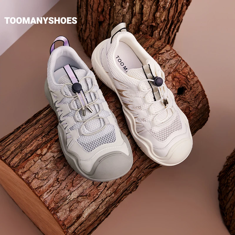 Toomanyshoes女鞋山谷漂流户外小白鞋运动休闲厚底网鞋