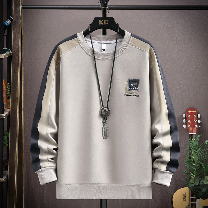 2025卫衣男士新款圆领长袖t恤青少年内搭休闲舒适打底衫运动百搭