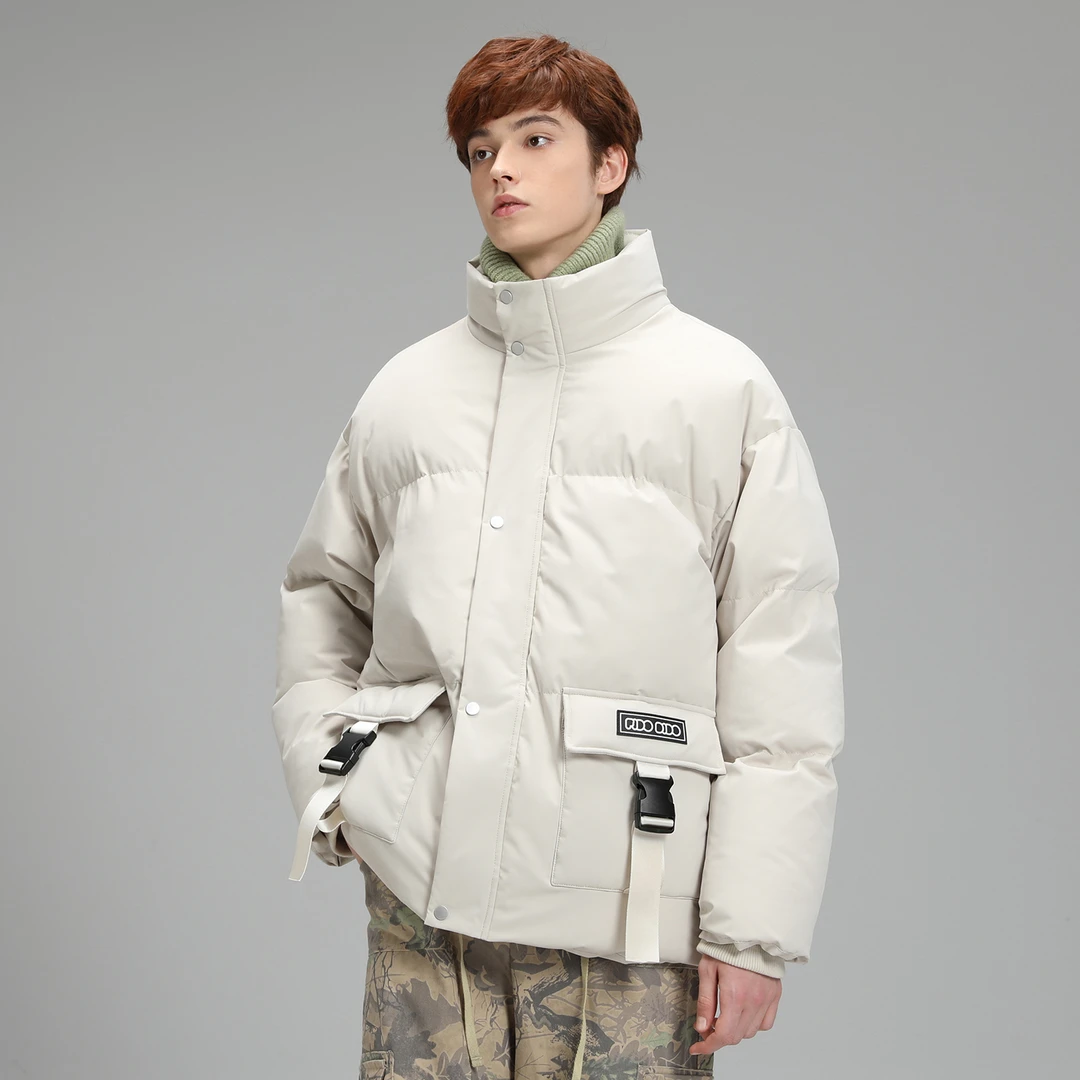 字母发泡立领防风卡扣工装棉服保暖加厚宽松棉服外套FDCCAW5121