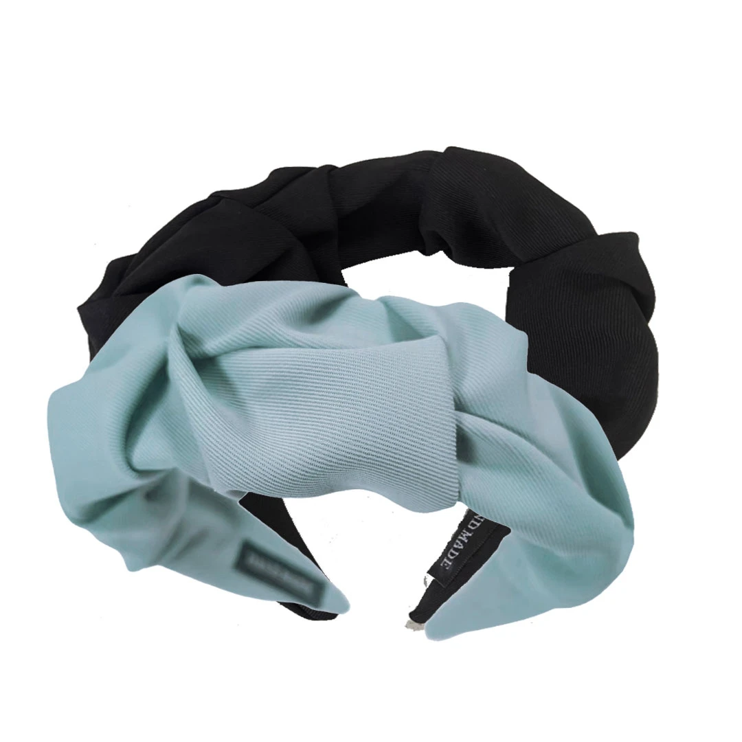 【黑/蓝色随机发】品牌发箍简约时尚复古褶皱头箍L1