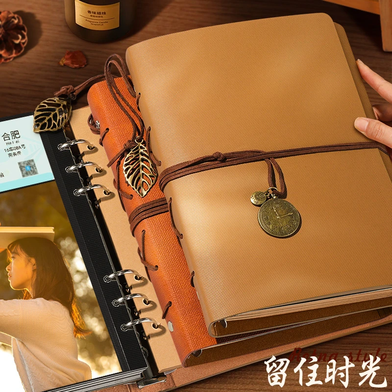 复古相册本旅行纪念册恋爱回忆录票据收集自粘贴diy定制记录手帐