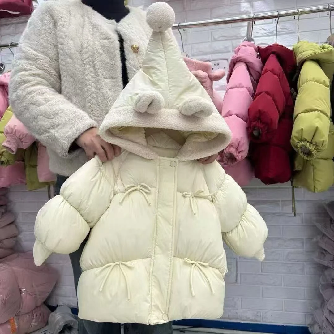 2024冬季新款女童棉服加绒加厚韩版洋气外套