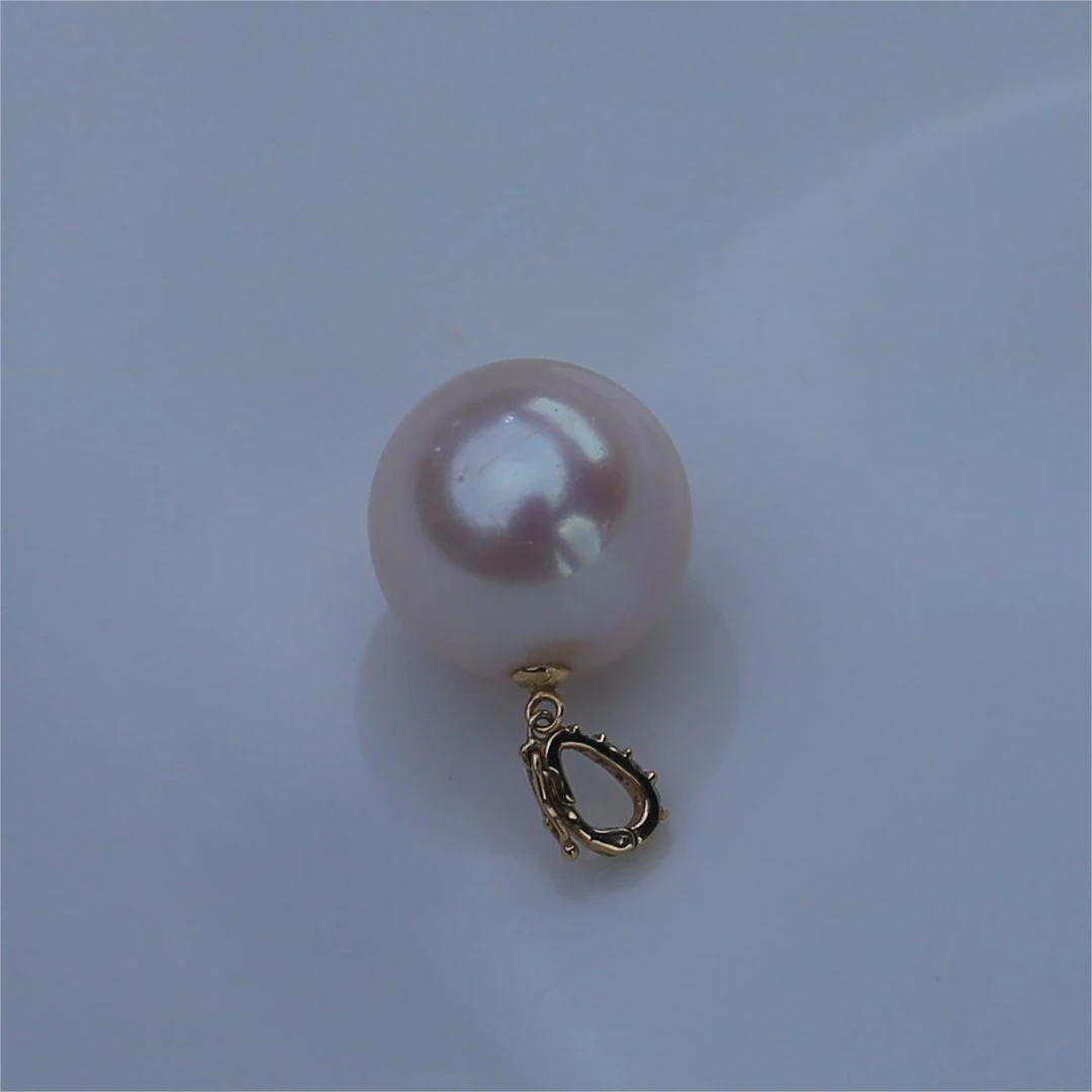 淡水珍珠18K吊坠15-16mm经典气质