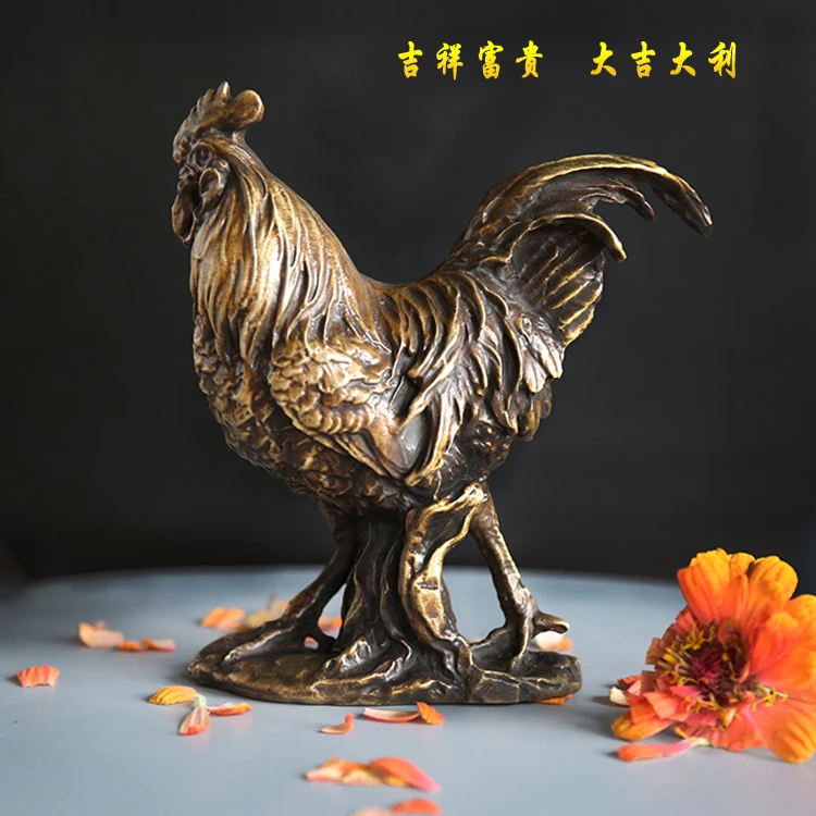 垄上行 纯铜工艺品公鸡雕塑摆件大吉大利 吉祥如意 富贵吉祥 包邮