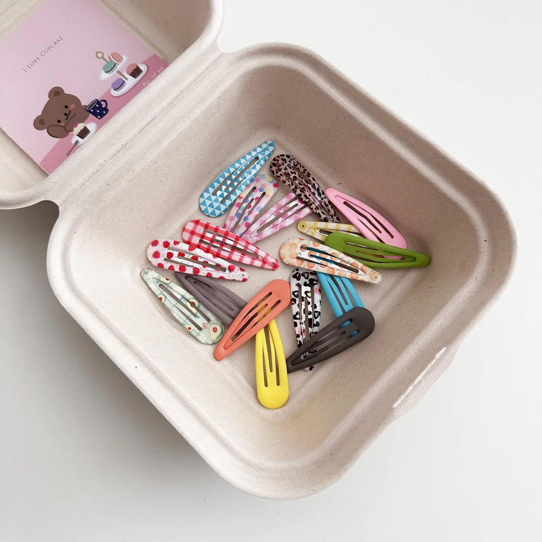 韩版儿童渐变色印花发夹宝宝磨砂发卡水滴bb夹碎发夹子女童刘海夹