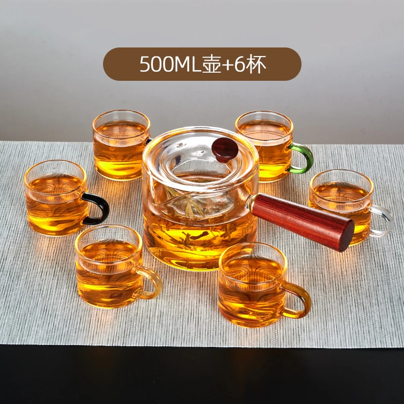围炉煮茶茶杯6只装器具小茶壶轻奢茶具便携泡茶壶煮茶器玻璃制品