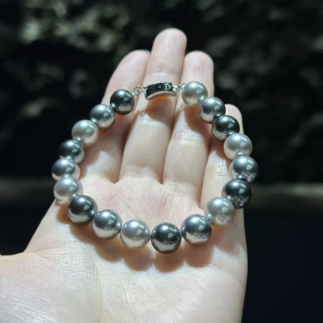 非金属仿珍珠手链 YS8938 深灰浅灰BZ圆珠手链