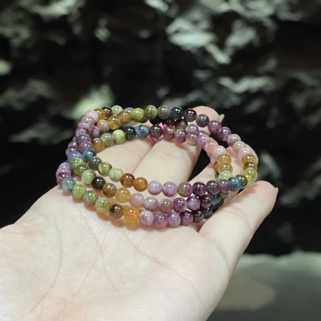 非金属玻璃手链 YS8953 彩色BX圆珠多圈