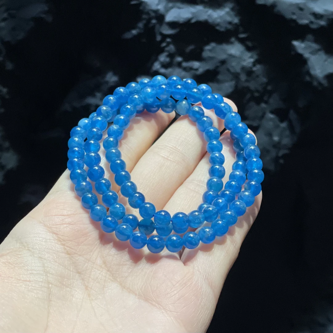 M1027  蓝色蓝磷灰石多圈手链
