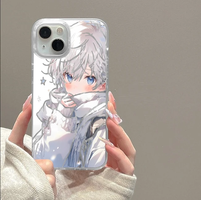 白发少年414适用于苹果16华为OPPO小米可爱卡通保护壳手机壳