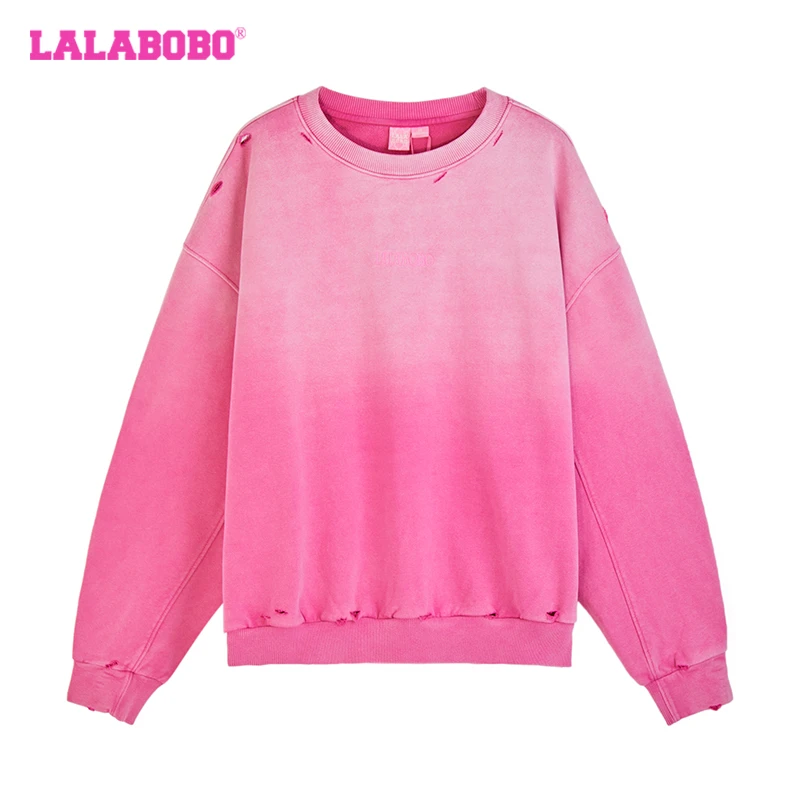 拉拉波波(LALABOBO)LALA渐变字母针织上衣上装女装