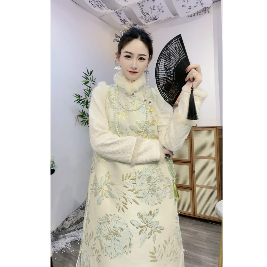 2023冬季新款气质时尚百搭两件套长款休闲马甲裙（9890+9891）WW