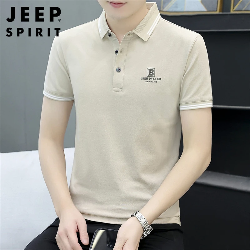 JEEPSPIRIT夏季男士短袖t恤宽松商务运动半袖上衣新款休闲polo衫