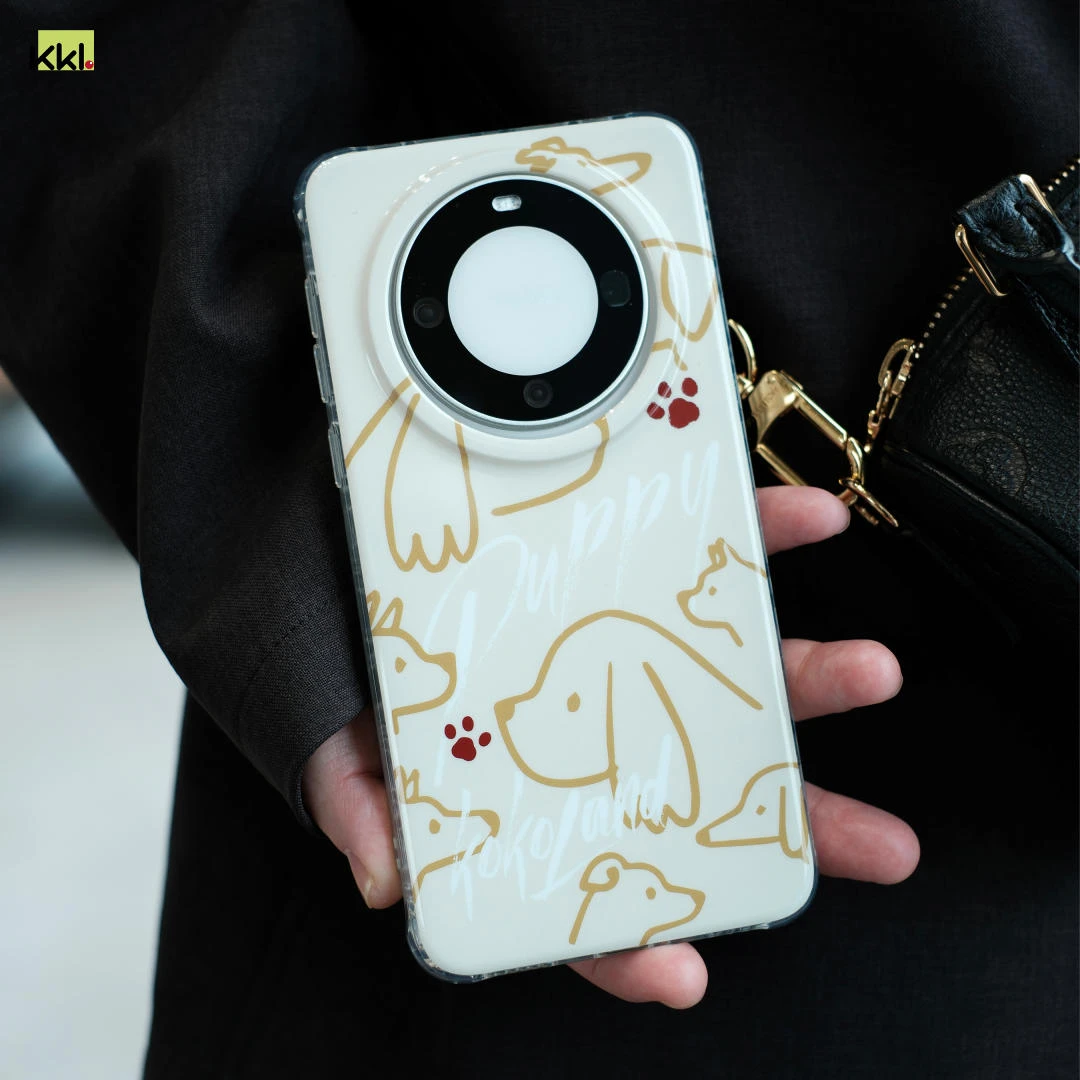 kokoland小狗puppy米黄色适用于华为mate60pro全包手机壳