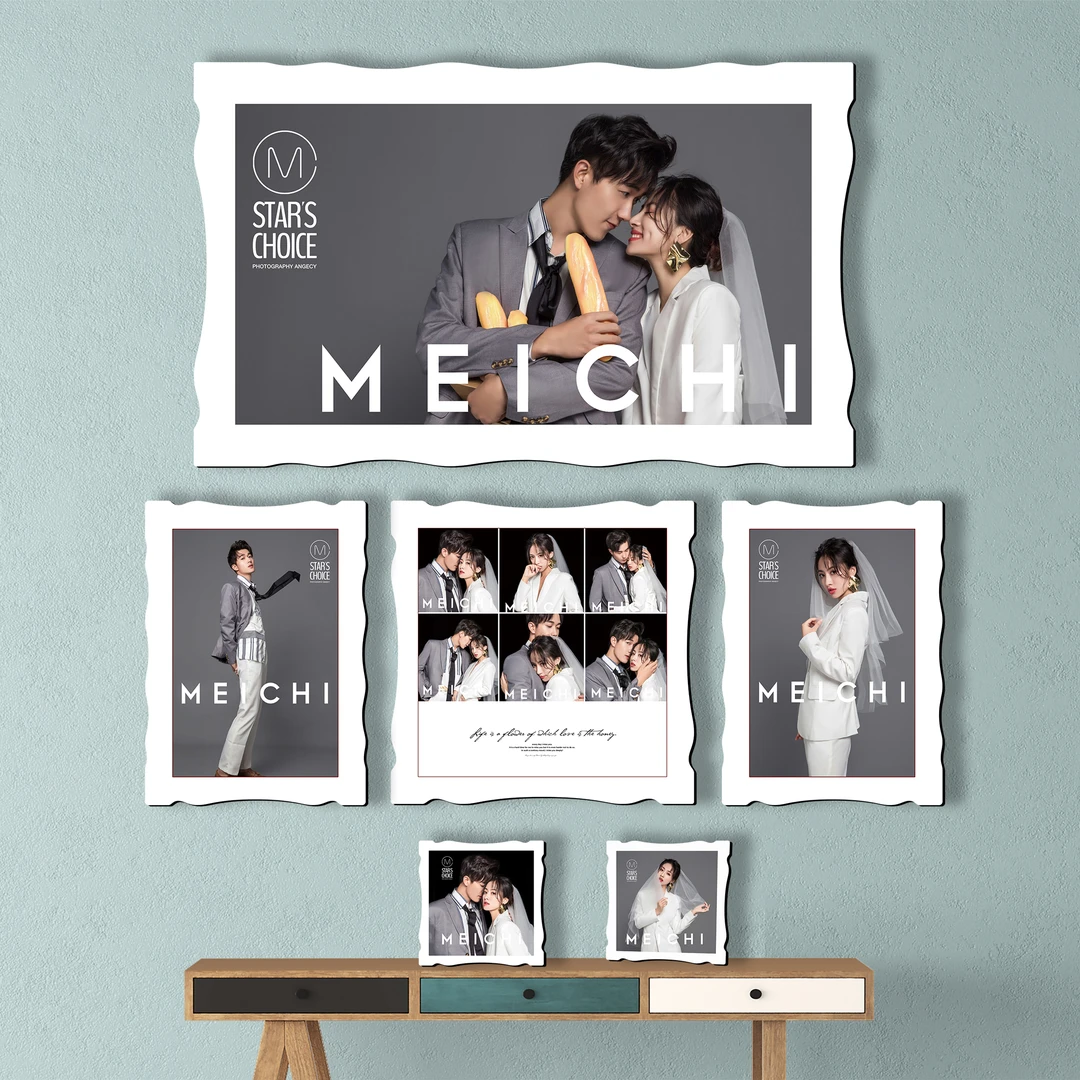 定制曲边亚米奇水晶相框挂件摆台照片墙婚纱照相框全家福相册摆件