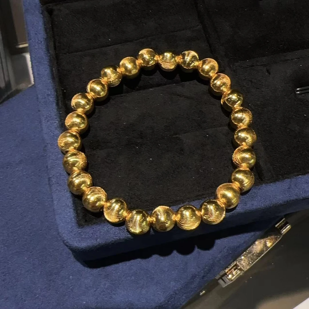 铜合金手链 520新中式猫眼光圆珠实心手串