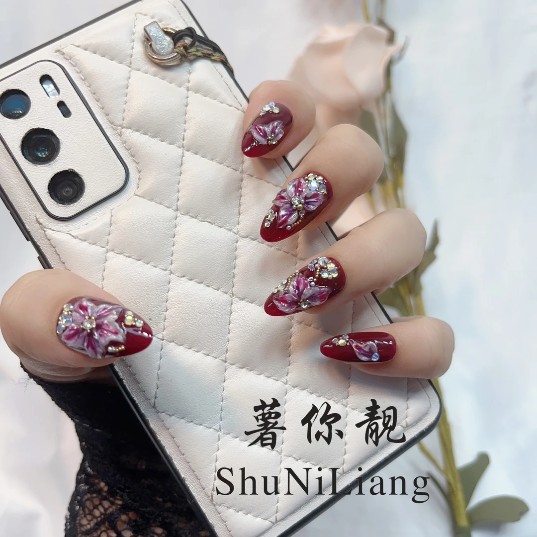 薯你靓【LS112如愿】薯你靓 品牌 原创设计 纯手工雕花穿戴甲